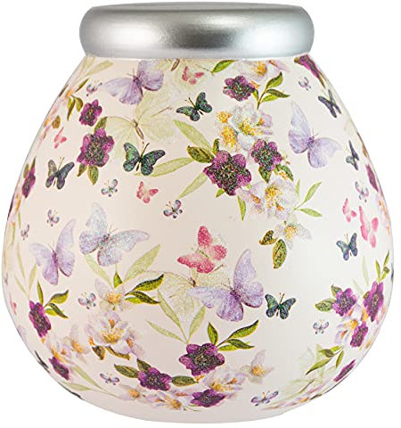 Pot of Dreams Butterfly Floral Hand Painted Save And Smash Handcrafted Ceramic Money Box | Eco Freindly & Recyclable Piggy Bank | Decorative Gift and Save for Birthdays & Wedding