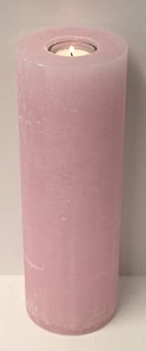 Rustik Kerzen mit Teelichteinsatz Rose 30 x Ø 10 cm