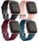 Ouwegaga 4 cinturini di ricambio in silicone per Fitbit Versa/Fitbit Versa Lite/Fitbit Versa 2 per uomo e donna, taglia S, nero/rosa/rosso/blu ardesia