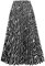 TONCHENGSD Damen Retro Midi Hohe Taille Plissee Rock Leopard Print Rock, Zebra, Klein