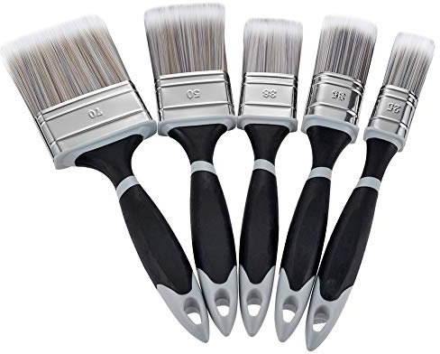 Walls & Ceilings Paint Brush, Paintbrush Set for Art Decorating Mixed 1 X 2.8”,2”,1.5”, 1.4”, 1”for Fence Panels, Wood, Metal, Gloss Painting by MAXMAN (5 Pack)