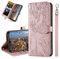 MRSTER iPhone 12 Mini Case - Premium Leather Phone Case For iPhone 12 Mini, Flip Wallet Protective Case Cover for Apple iPhone 12 Mini (5.4). RX2 Tree Rose Gold