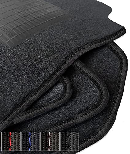 moto-MOLTICO Premium Auto Velours Autoteppiche Schwarz Automatten passend für Mercedes-Benz E-Klasse W124 1985-1997 - Schwarze