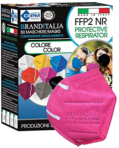 Brand Italia Mascherine FFP2 50 pz - Made in Italy CE0068 - Fucsia