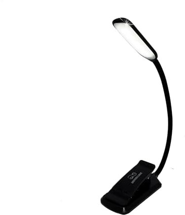 Infitronic Leselampe Buch Klemme, Buchlampe mit 9 LEDs, 3 Farbtemperatur Modi, Stufenlose Helligkeit Klemmlampe, USB Wiederaufladbare Klemmleuchte (Schwarz)
