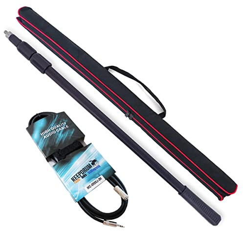 keepdrum BP03 Tonangel 2m Boompole + 3,5mm Verlängerungskabel 3m
