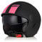 ORIGINE Motorradhelm Jethelm Rollerhelm mit Visier ECE Zertifizierung (Basic Fluo Fuxia Black,XL)