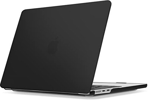 TECOOL Hülle Kompatibel mit MacBook Air M4 M3 M2 13.6 Zoll 2022 2024 2025 (A3240 A3113 A2681), Ultradünne Hartschale Schutzhülle Case, Schwarz