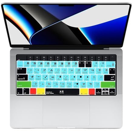 Davinci Resolve Shortcuts Tastaturabdeckung für 2016–2024 M1/M2 MacBook Pro 14 Zoll und MacBook Pro 16 Zoll, MacBook Pro 13 15 Touch Bar Zoll (A1989/A1706,A1990/A1707) 2016–2024