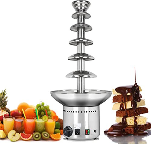 Máquina de Fuente de Chocolate de 5/6 Niveles, para Dulces de Chocolate, Rancho, celebración de cumpleaños, Olla Caliente de Cascada de Chocolate de Gran Capacidad/Calentador de Salsa (6 Tier)