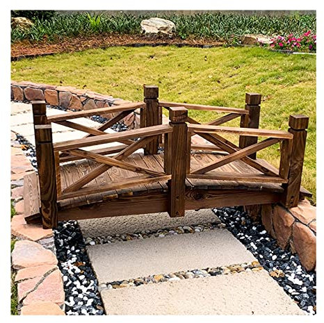YXXSDP Holzbrücke Gartenbrücke Teichbrücke Hölzernes Gartenbrücke Bogen, Groß Fußgängerbrücke Dekorative Brücke Für Den Garten Mit Sicherheitsgeländer, Für Teich Rasen Gehweg, Einfache Installation