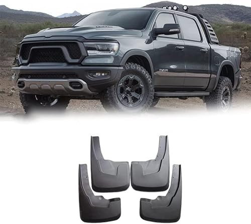 HALEUP 4 Pcs Auto Schmutzfänger für Dodge RAM Pickup 1500 2500 3500 2009-2023, Spritzschutz Kotflügel vorne und hinten Schmutzlappen Zubehör Spritzschutz.,A/2019-2023
