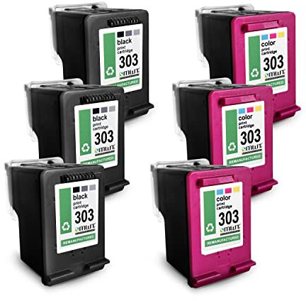 MWT Tintenpatronen 5X kompatibel für HP 303 Envy Photo 6220 ersetzen 303XL Black + Color
