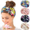 KAVYA 4 Pcs Haarband Damen Boho Elastische Weiche Criss Cross Floral Haarbänder Damen, Nicht Leicht Abzurutschen, Stirnband Damen Geeignet für Alltag Yoga Sport Fitness(G)