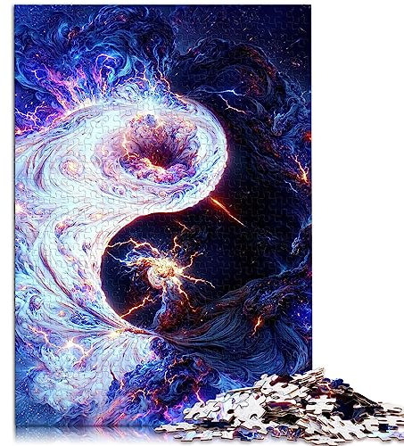 Puzzle Space Yin and Yang 1000 Teile Puzzle Holzpuzzle für Erwachsene Geschenke Spielzeug Wanddekoration Größe: 50x75 cm