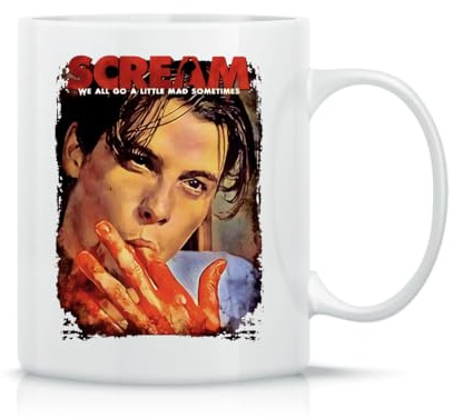 Moonai Scream Movie Billy Loomis Skeet Ulrich Klassische Keramik-Kaffeetasse Weiß Schwarz Rosa Magisch 330ml
