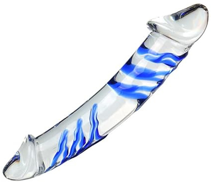 GeRRiT Riesiger Glas Doppeldildos Extra Groß Analplug Butt Plug XXL Analdildo Realistischer Penis Dildo Anal Klassische Dildos Masturbation Sex Spielzeug für Männer Frauen（S）