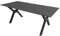 MR. DEKO® Gartentisch Granada XL Dark Grey | Tisch mit gesinterter Steinplatte 200 x 90 x 76 cm (LXBxH) | Schwarzes X-Bein Tischgestell aus Aluminium | Keramikplatte für Outdoor bis 8 Personen