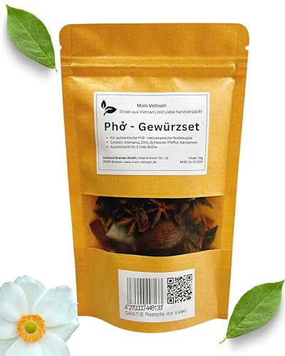 MOIN VIETNAM - Asia Gewürzset - vietnamesische Nudelsuppe - Pho Bo - Pho Ga - Bo Kho - Suppengewürze getrocknet - Gewürzmischung 35g - Pho - Asia Nudelsuppe