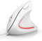TECKNET Wired Ergonomic Mouse, 6400DPI Vertical Mouse with 6 Buttons, Silent Operation, Adjustable DPI Levels, 1.5m USB Cable, Optical Technology for Laptops, PCs, Macs (White)