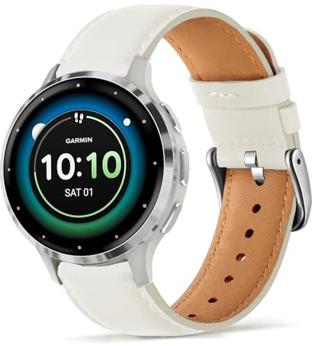 VELULYX Echtlederarmband kompatibel Garmin Venu 2S/Venu 3S/Vivomove 3S/Vivoactive 4S, 18mm Armband für Fossil Damen Gen 6/Gen 5E/4/3
