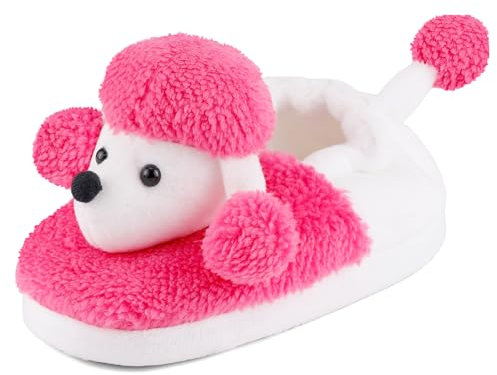Cheerful Mario 2-7 Anni Invernali Pantofole Bambina Bambino Pelose Animali Ciabatte Scarpe da Casa con Peluche Caldo Fucsia 29/30 EU