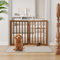 Semiocthome Freistehendes Haustiergitter mit 2 Ständern, Bambus-Hundegitter für Türen, Hundegitter für das Haus, Welpengitter für Treppen, Faltbarer Sicherheitszaun, 61 cm Höhe, 2 Paneele, komplett