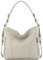 modamoda de T202 Damen Leder Henkeltasche Schultertasche handmade in Italy, Farbe:Cremebeige
