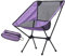 Fenteer Klappbarer Campingstuhl, Moon Chair mit Aufbewahrungstasche, Stabiler zusammengeklappter tragbarer Klappstuhl, Strandstuhl für Park, Wandern, Grillen, Lila Schwarz
