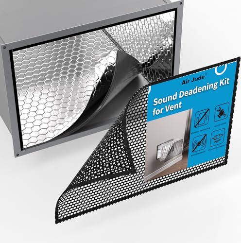 Air Jade Sound Deadening Kit for Vent, Sound Deadener and Mesh Vent Cover for Vent Soundproofing and Vibration Dampening, Includes 2 sqft Sound Deadening Mats & 2 Pcs Vent Covers 10 x 14 in, Black