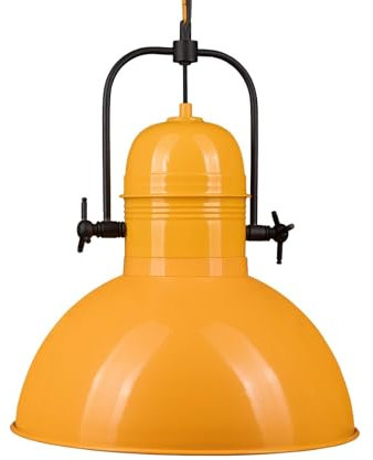 bamyum Deckenlampe Vintage Industrial Ø40 cm Gelb, Küchenlampe Hängend Vintage, Hängelampe Esstisch, Deckenleuchte Pendelleuchte Esstisch, Deckenlampe Wohnzimmer, Hängelampe Küche