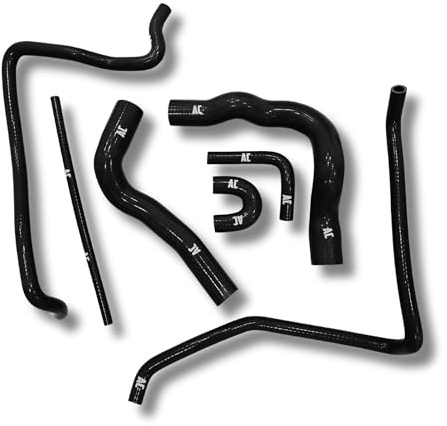 Set completo di manicotti per circuito dell'acqua refrigerante, compatibile con Nissan Patrol 160 K160 SD33 e SD33T: silicone rinforzato da 5 mm e 4 strati. (Nero)