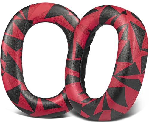 SOULWIT Earpads Replacement for Jabra Evolve2 85 UC/Evolve 2 85 MS Wireless Headset (Do Not fit Elite 85H), Ear Pads Cushions with Softer Protein Leather, Noise Isolation Foam - Red Storm
