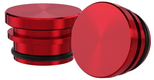 2 Pcs Aluminum Cigarette Lighter Socket Cover Billet Aluminum Cigarette Lighter Plug Cap Waterproof Dustproof Plug for Car for Car Truck SUV Boat Yacht Automotive Accessories Black (red)
