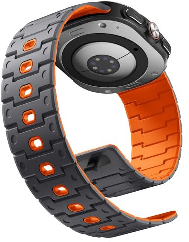 Bandletic Compatible con Samsung Galaxy Watch Ultra Correa 47mm, Suave Magnético Silicona Deporte Transpirable Durable Ajustable Correas Repuesto para Galaxy Watch Ultra Correa para Hombres Mujeres