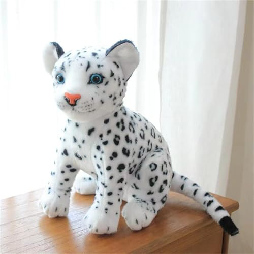 Uixxducc Leopard Kuscheltier Gepard Plüschtier Realistisches Plusch Schneeleopard Spielzeug Puppen Weiche Flauschige Wurfkissen Kinder Stofftier Geschenke (23 cm,A)