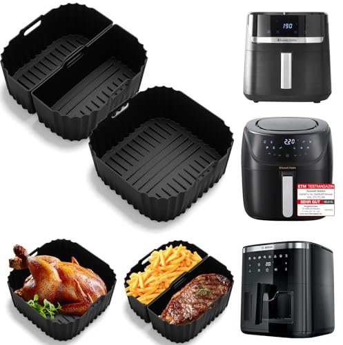 Molde de silicona para freidora de aire caliente Russell Hobbs XXL 8L/8.3L, molde de silicona antiadherente para freidora de aire caliente Bosch Serie 6, XXL 7.2L, accesorios de inserción de silicona