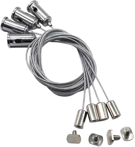 Confezione da 4 fili multiuso da appendere al soffitto, per luci a LED e cornici per foto, lunghezza regolabile