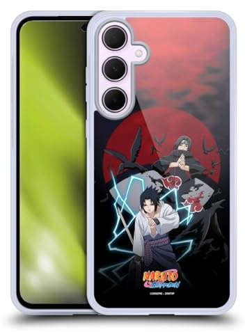Head Case Designs Offizielle Naruto Shippuden Sasuke und Itachi Schluessel Kunst Gel Handyhülle Hülle [Militärischer Schutzgrad] Kompatibel mit Samsung Galaxy A35 5G