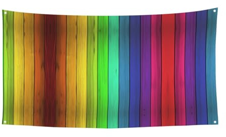 Toile de fond imprimée en bois coloré (180 cm x 90 cm), parfaite pour les fêtes, les bars et les décorations extérieures