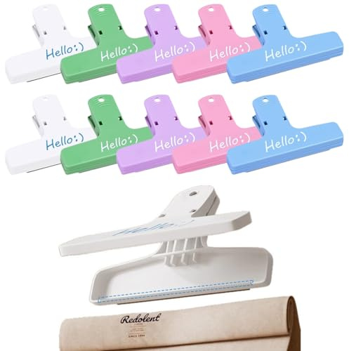 THQAE 10 Pcs pince, pince alimentaire, pince sachet alimentaire, pince papier, Pince Sachet Alimentaire Magnétique, Pince de Fermeture Étanche, pour l'Emballage de Cuisine Snack Bonbons