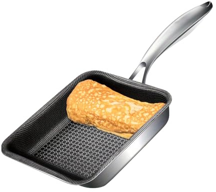 YUNYDSM Tamagoyaki Pfanne, 316 Edelstahl Antihaft Omlettenpfanne, 37x16 cm, Quadratische Eierpfanne, für Induktion & Gasherd, Home Küche Kochgeschirr Kochen Zubehör