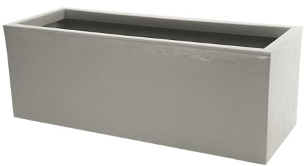 mgc24 Blumenkasten 79,5 x 29,5 x 29,5 cm Steinoptik, beige | Rechteckiger Pflanzkübel mit 57 L Volumen für Garten, Terrasse & Balkon | wetterfest, leicht & robust