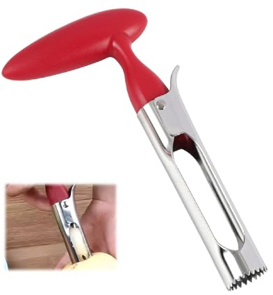 Svuotatore di mela professionale, in acciaio inox con manico antiscivolo, strumento da cucina per svuotare e snocciolare mele, pere, cetrioli