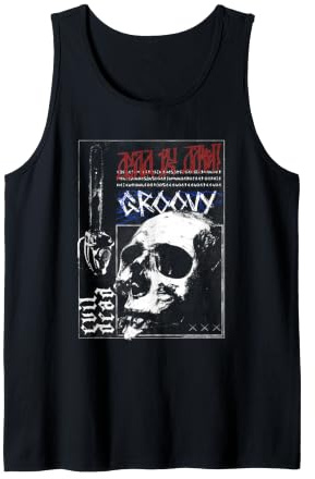 Evil Dead Horror Movie Groovy Skull Kettensäge Halloween Tank Top