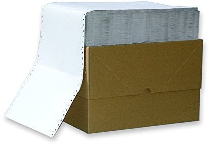 Endlospapier 12 Zoll 5-fach blanko 60 g/qm 500 weiß selbstdurchschreibend für Nadeldrucker
