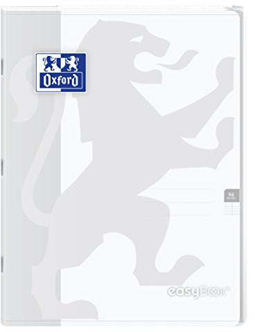Oxford 400100065 EasyBook Cahier agrafé 24 x 32 cm 96 pages 90 g grands carreaux seyès Incolore