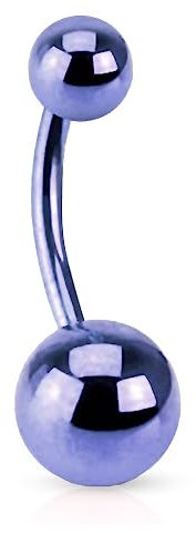 viva-adorno® Bauchnabel Piercing Banane Edelstahl Chirurgenstahl Bananabell Z497, lila