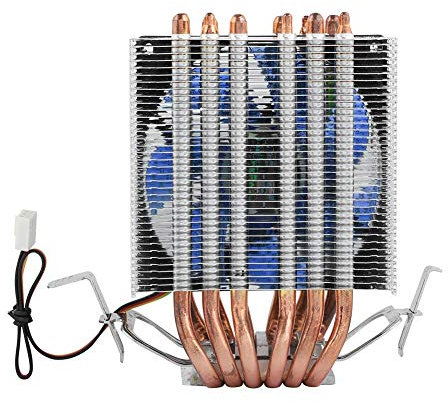 ASHATA Ventilador de enfriamiento para CPU, Fan CPU Cooler Disipador de Calor silencioso 6 Heatpipe para Lag1156/1155/1150/775