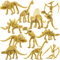 Bedwina Dinosaurier-Fossilskelett – (24 Stück) 3,7-Zoll-Verschiedene Kunststoff-Dino-Figur-Knochen für Kinder, Wissenschafts-Ausgrabungs-Kit, Sensorik-Behälter, Sandkasten-Spielzeug zum Graben